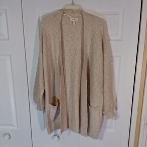 Jessica Simpson Beige Open-Front Cardigan